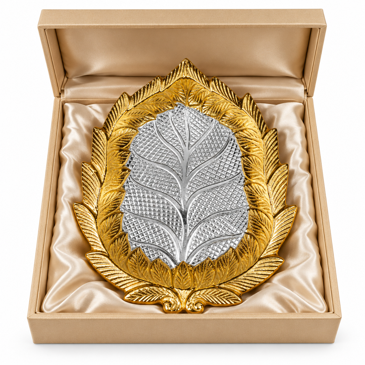 Gold & Silver Leaf Decorative Tray for Diwali Decor