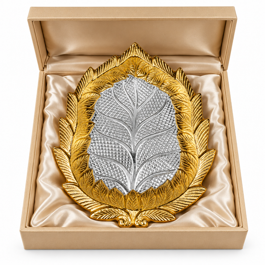 Gold & Silver Leaf Decorative Tray for Diwali Decor