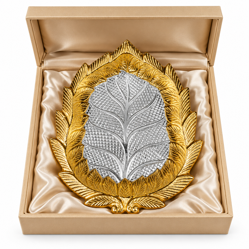 Gold & Silver Leaf Decorative Tray for Diwali Decor