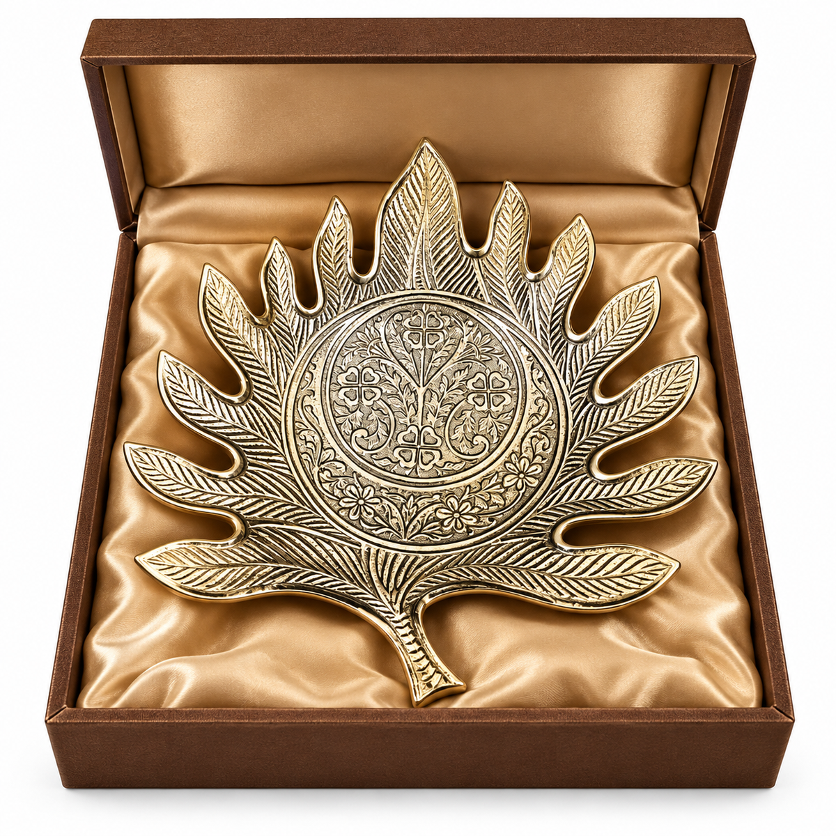 Gold Sunburst Engraved Decorative Serving Tray