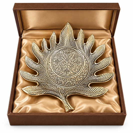 Gold Sunburst Engraved Decorative Serving Tray