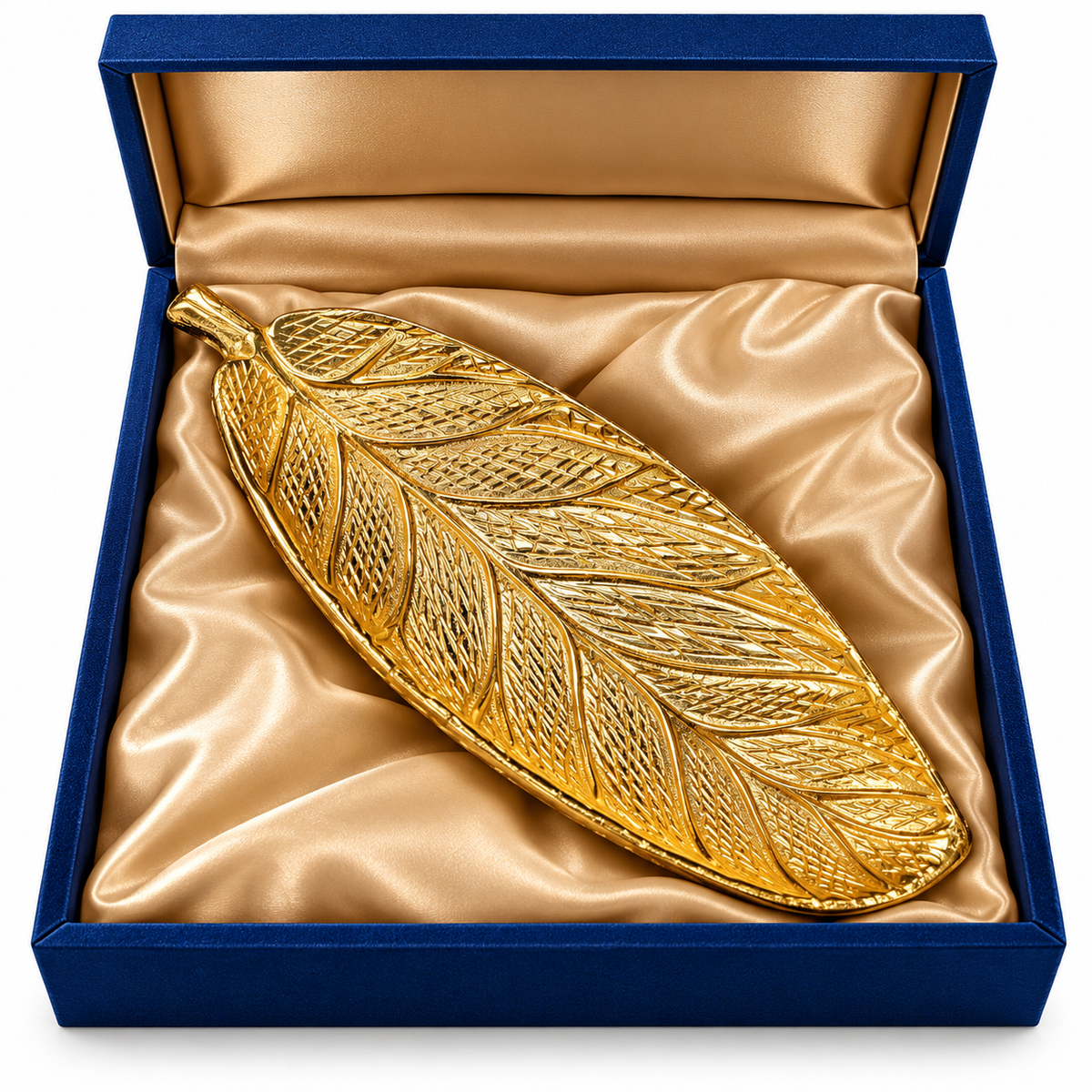 Gold Leaf Embossed Decorative Tray for Diwali