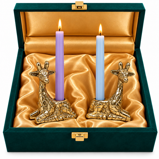 Golden Giraffe Candle Holder Set of 2 for Decor