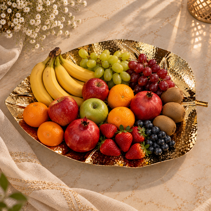 Elegant Gold Leaf Cake Server & Knife Gift Set of 2